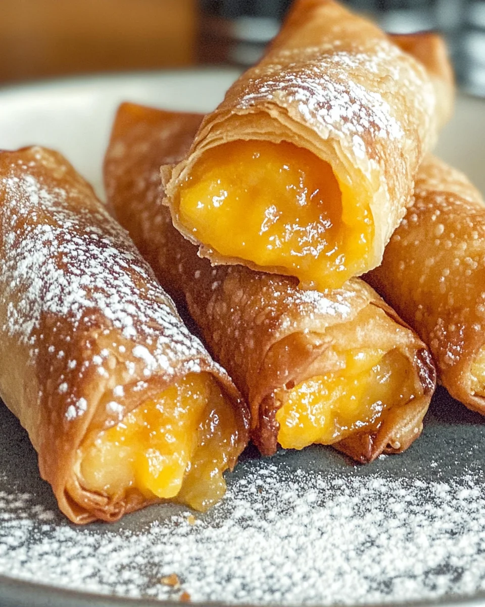 Peach Cobbler Egg Rolls