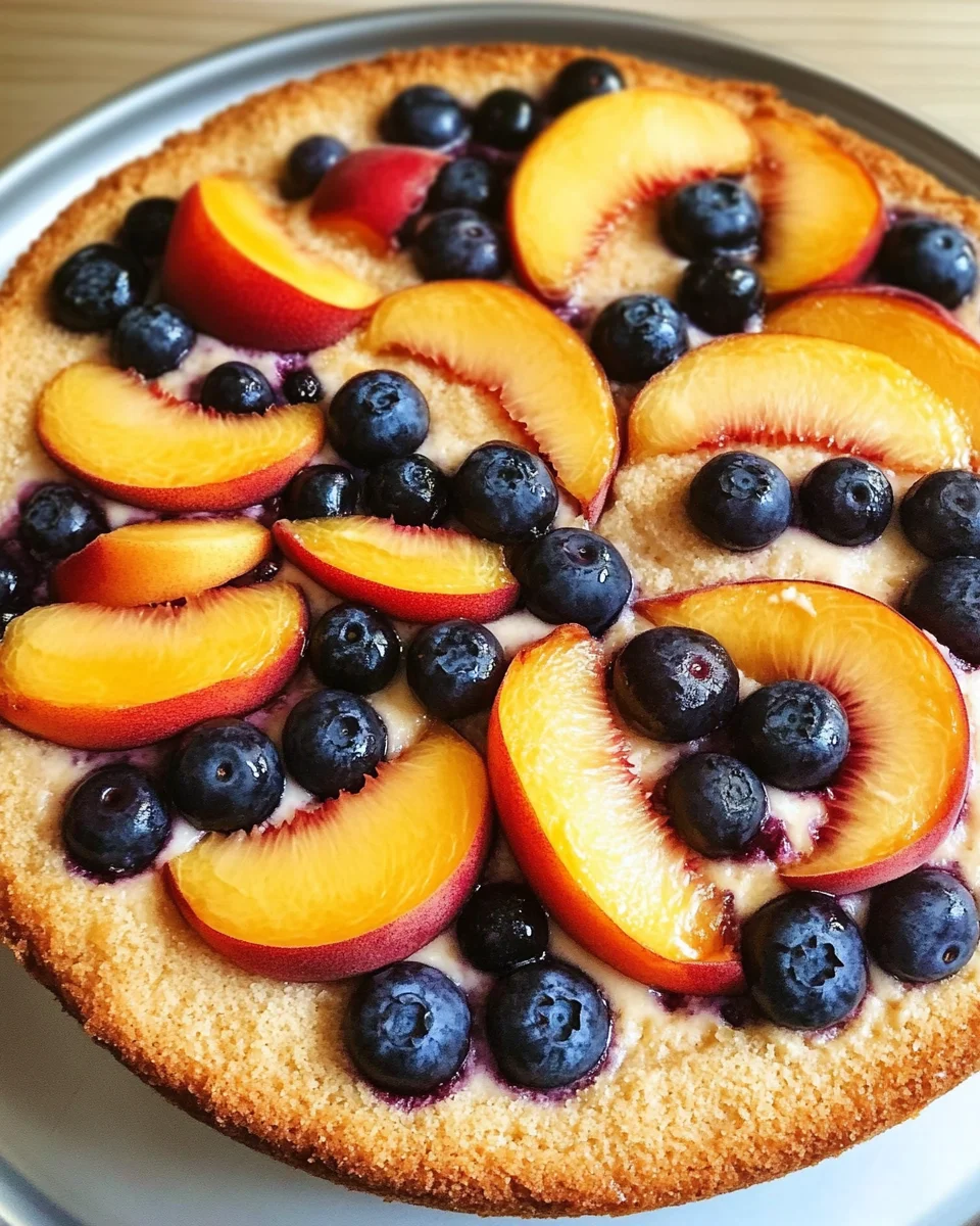 Peach and Blueberry Greek Yogurt Cake