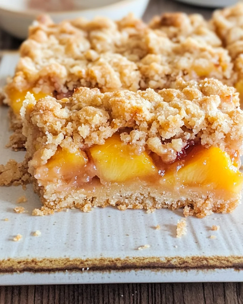 Peaches and Cream Crumble Bars