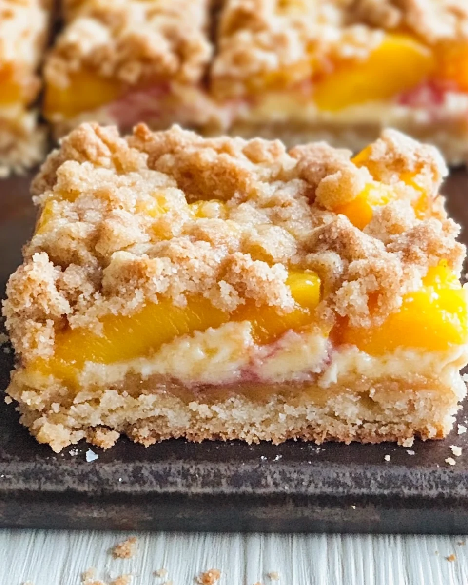 Peaches and Cream Crumble Bars