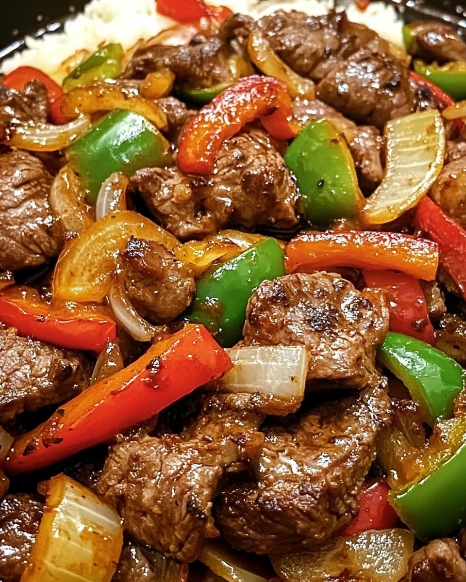 Pepper Steak with Bell Peppers and Onion
