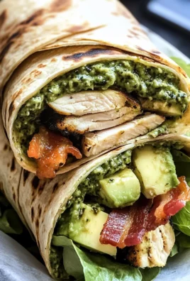 Pesto Chicken and Avocado Bacon Salad Wraps