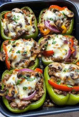 Philly Cheesesteak Stuffed Peppers {Low Carb}