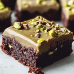 Pistachio Brownies with Pistachio Ganache