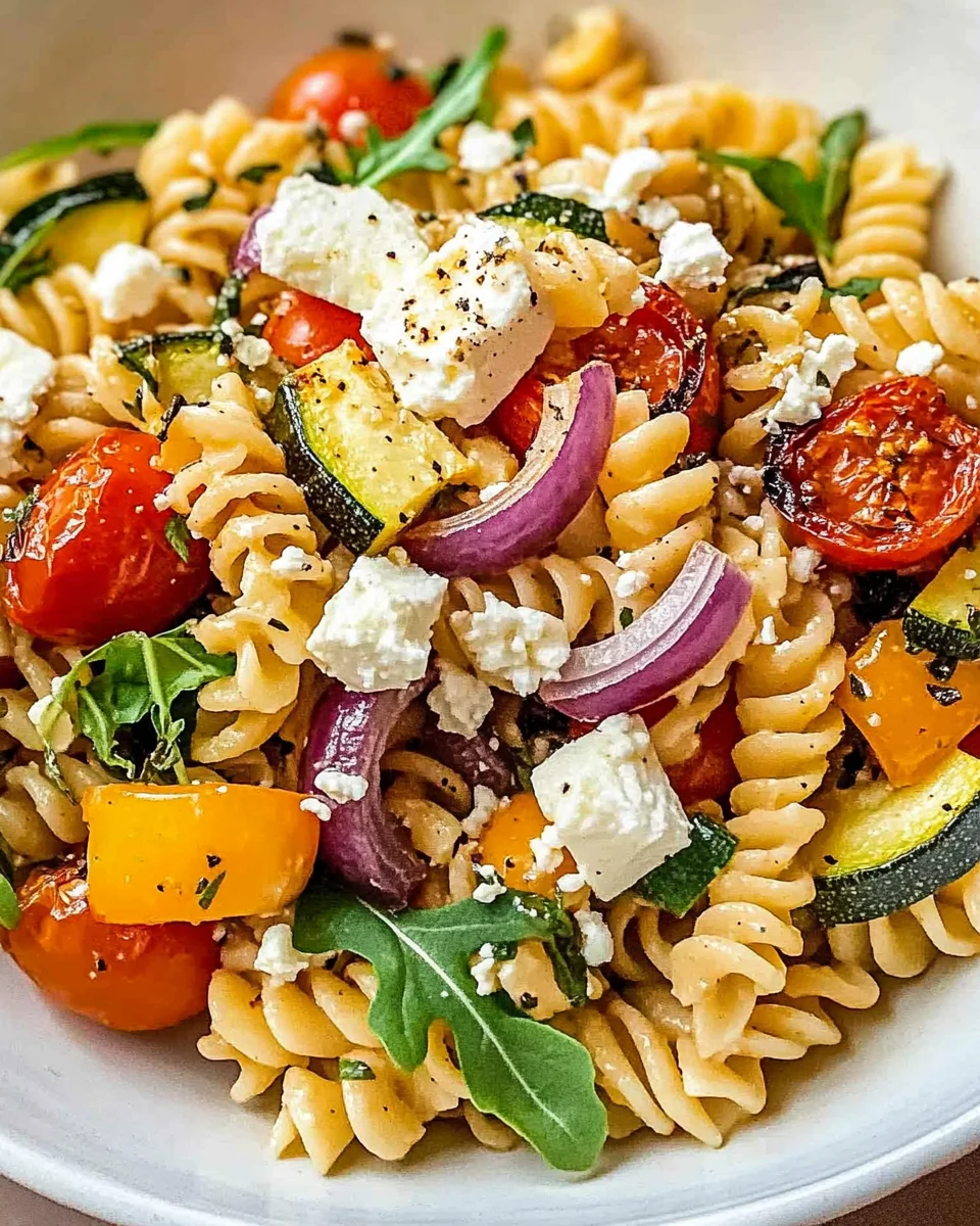 Roasted Veggie Pasta with Feta