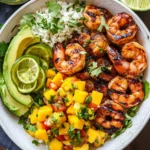 Shrimp and Avocado Bowls with Mango Salsa & Lime-Chili Sauce