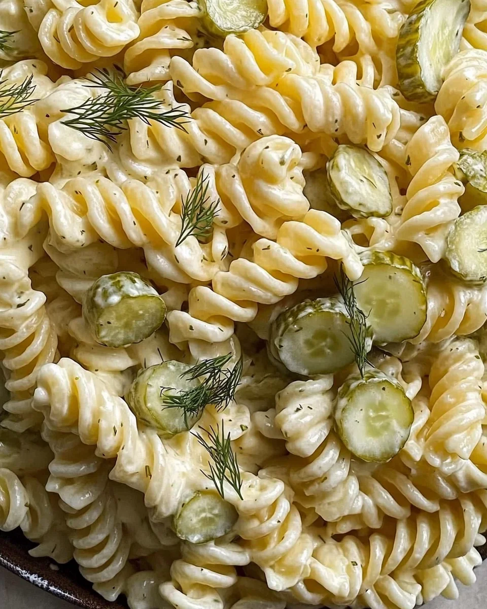 Simple Dill Pickle Pasta Salad