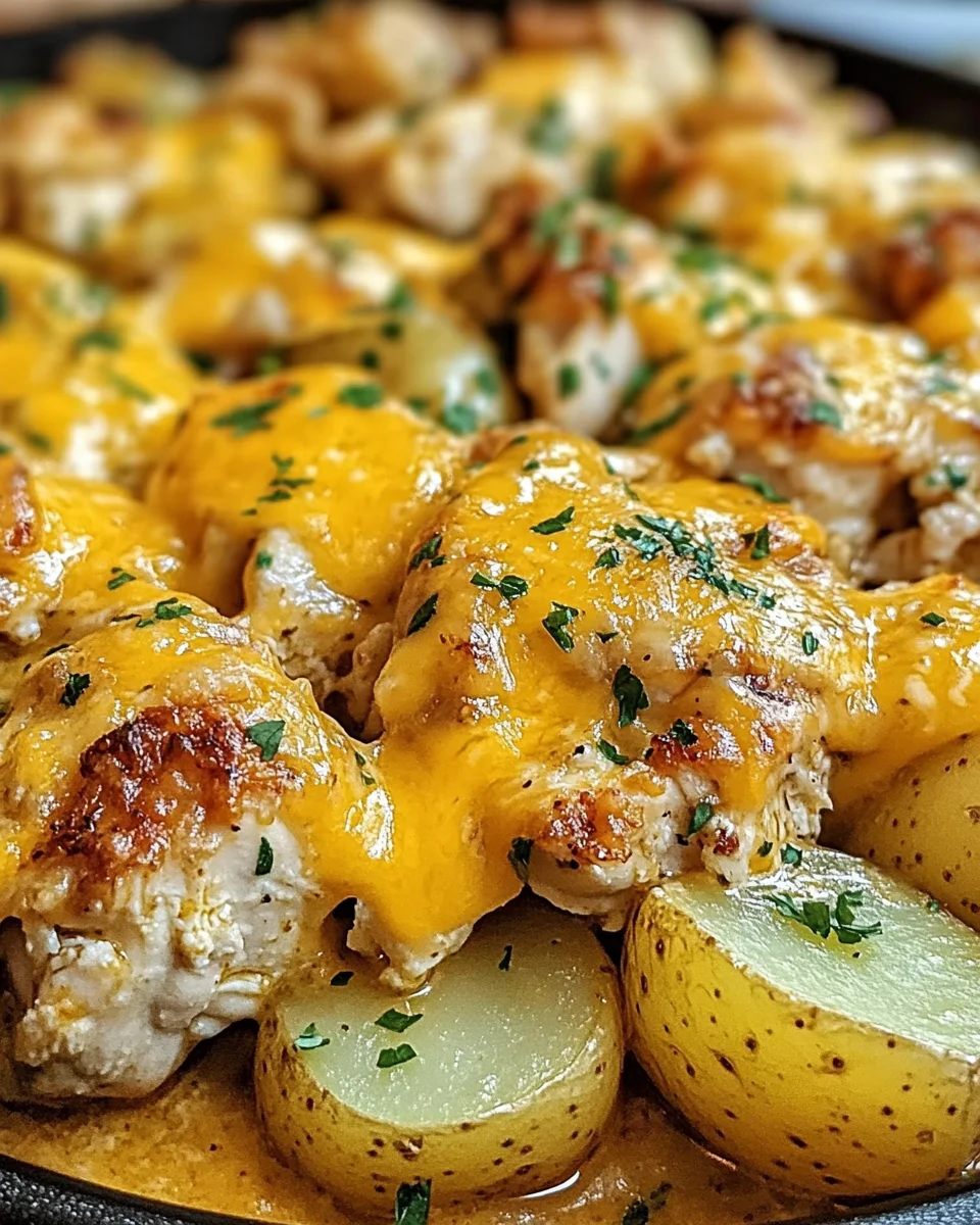 Slow Cooker Cheesy Ranch Chicken & Potatoes