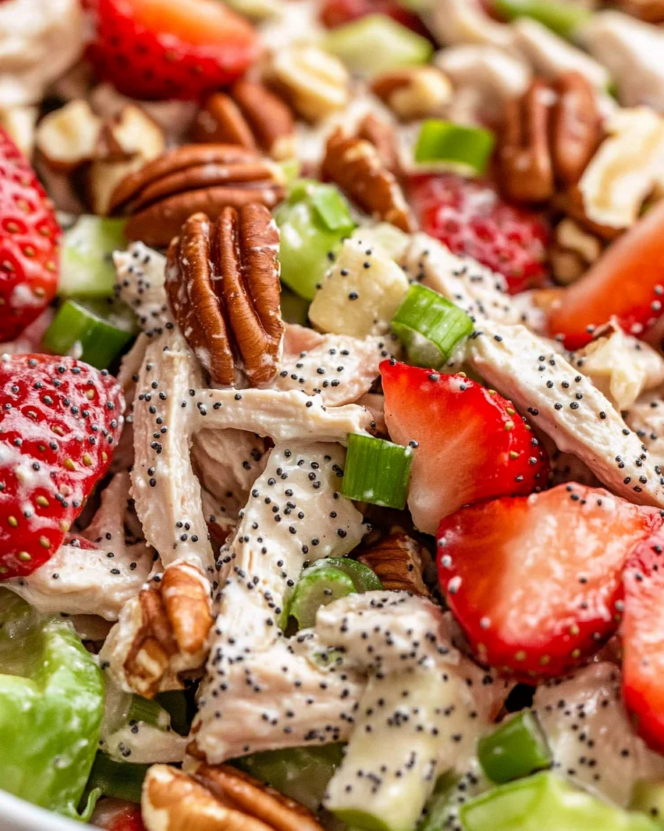Strawberry Pecan Poppy Seed Chicken Salad