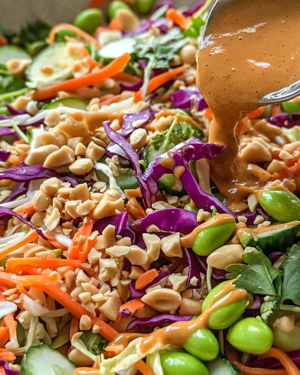 Thai Crunch Salad CPK Copycat (with peanut ginger sauce)
