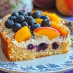 Blueberry Peach Sour Cream Cake