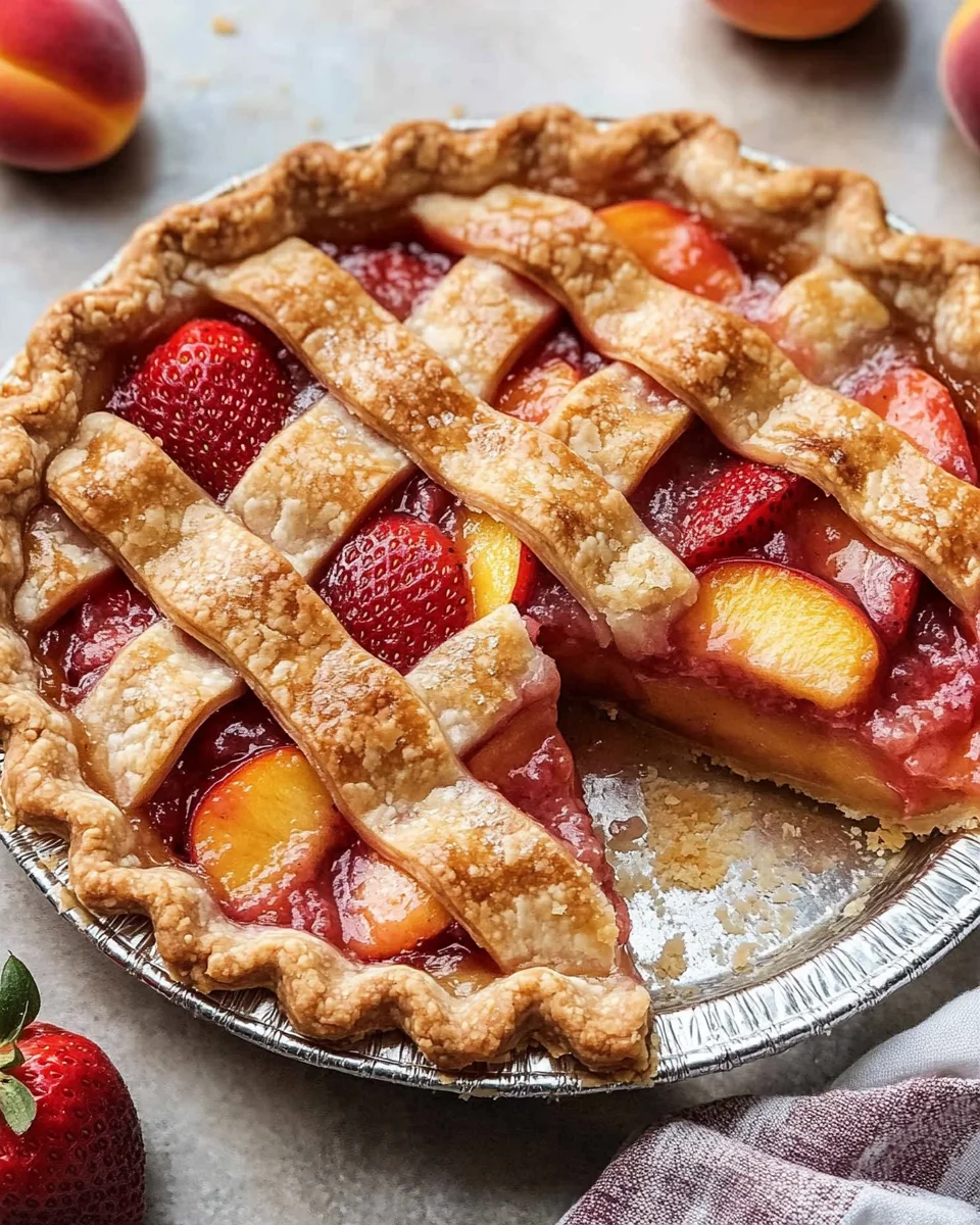 Brown Butter Strawberry Peach Pie