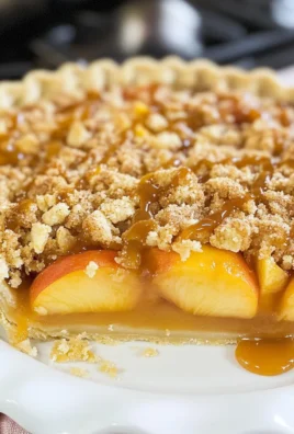 Caramel Crumble Peach Pie
