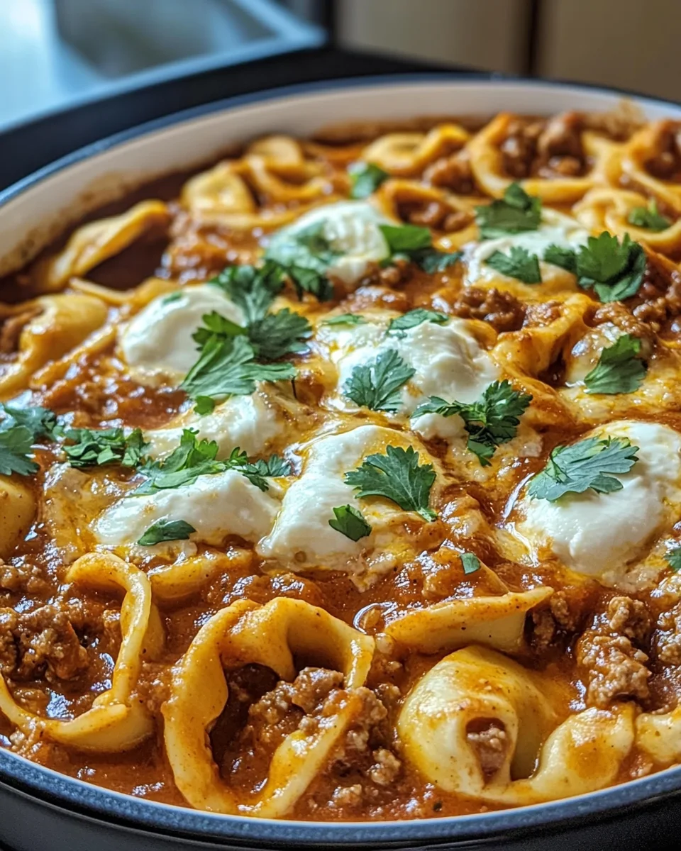 Cheesy Beef Enchilada Tortellini