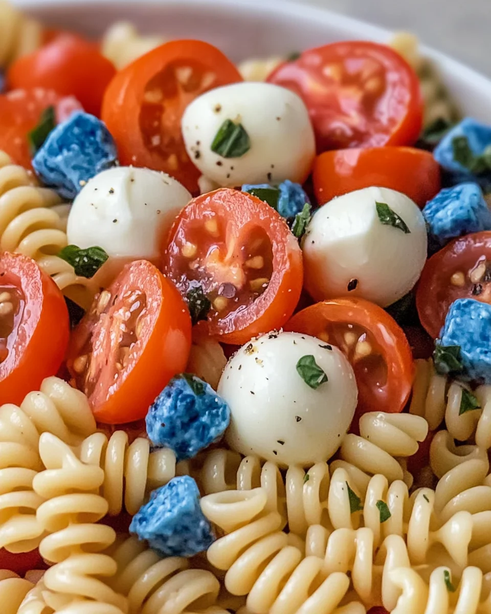 Chilled 4th of July Pasta Salad