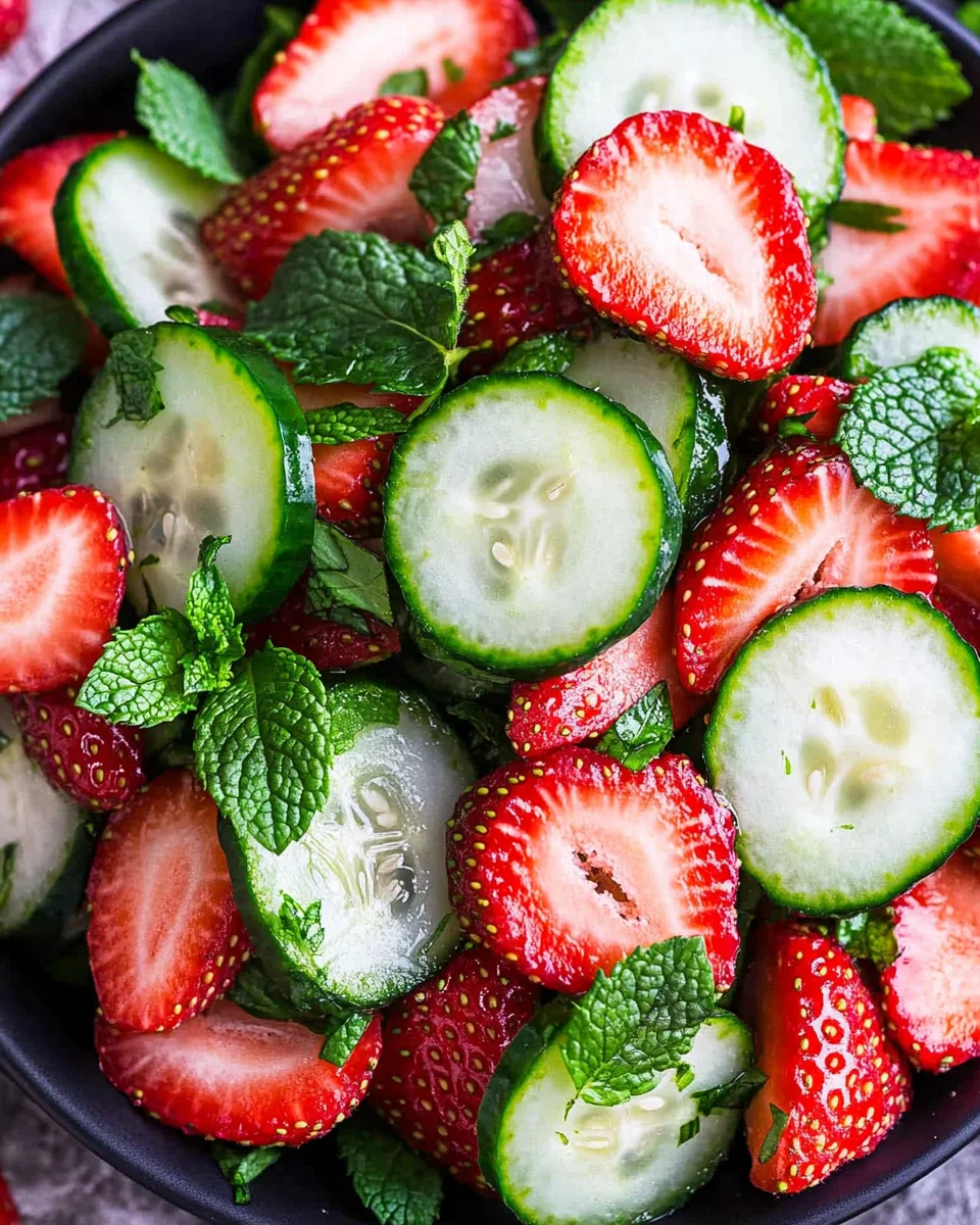 Cucumber Strawberry Salad (Just 6 Ingredients)