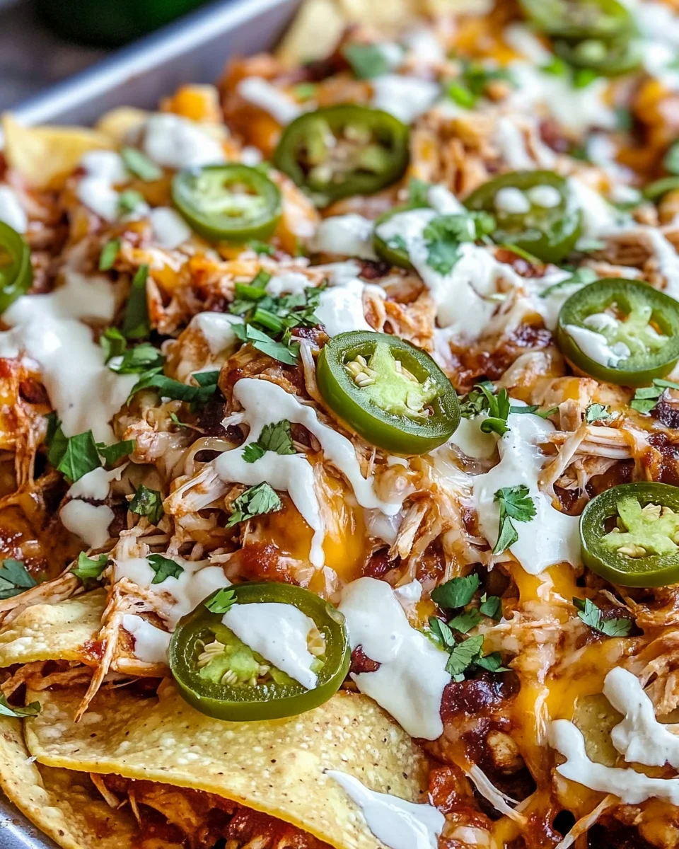 Easy Sheet Pan BBQ Chicken Nachos