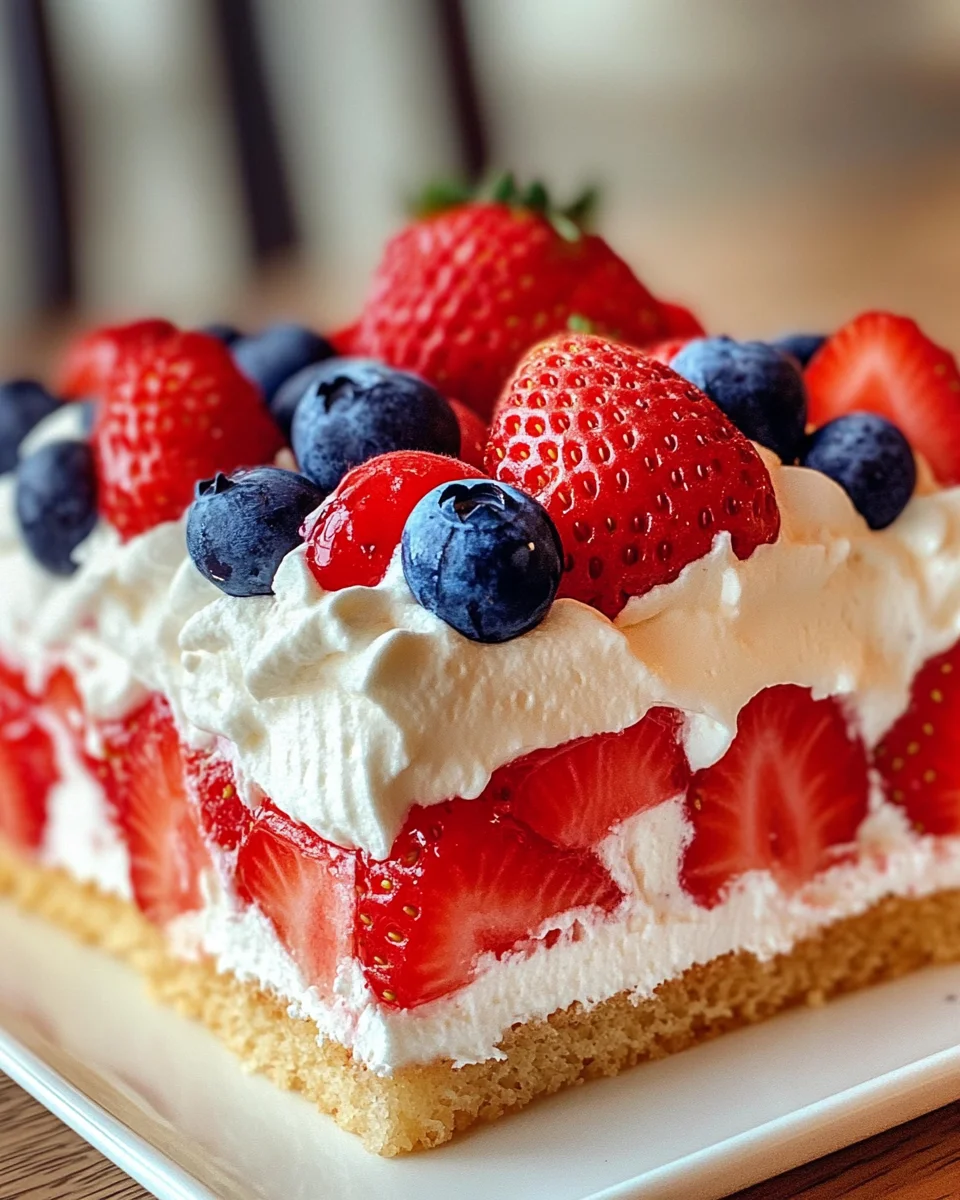 Easy Strawberry Jello Flag Cake