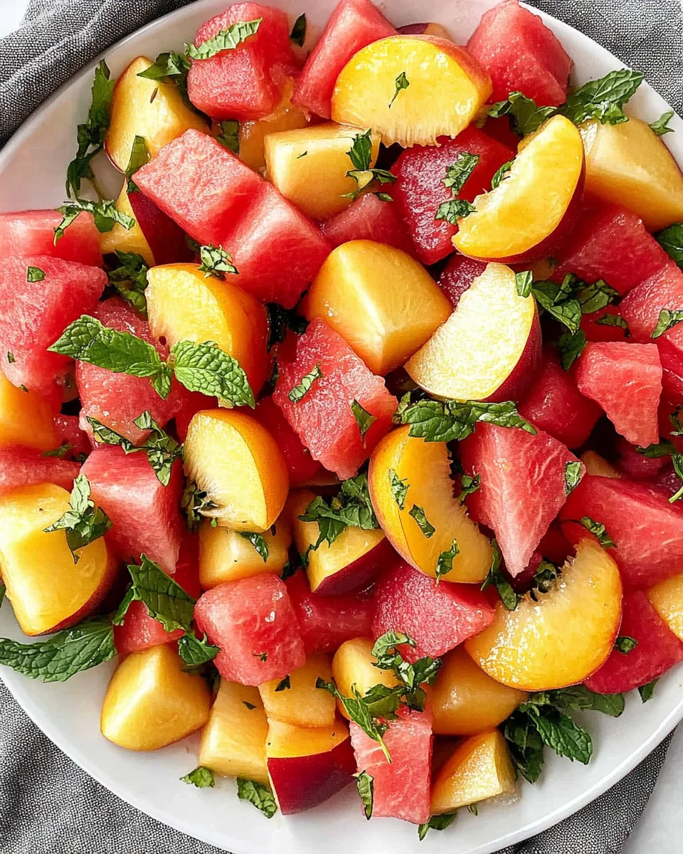 Easy Summer Peach Watermelon Salad