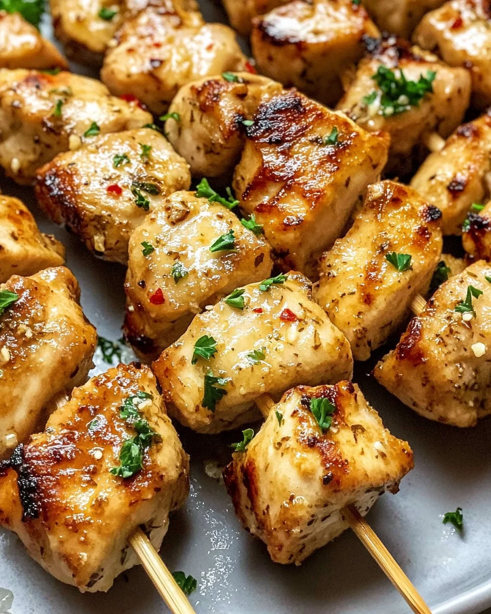 Garlic Parmesan Chicken Skewers