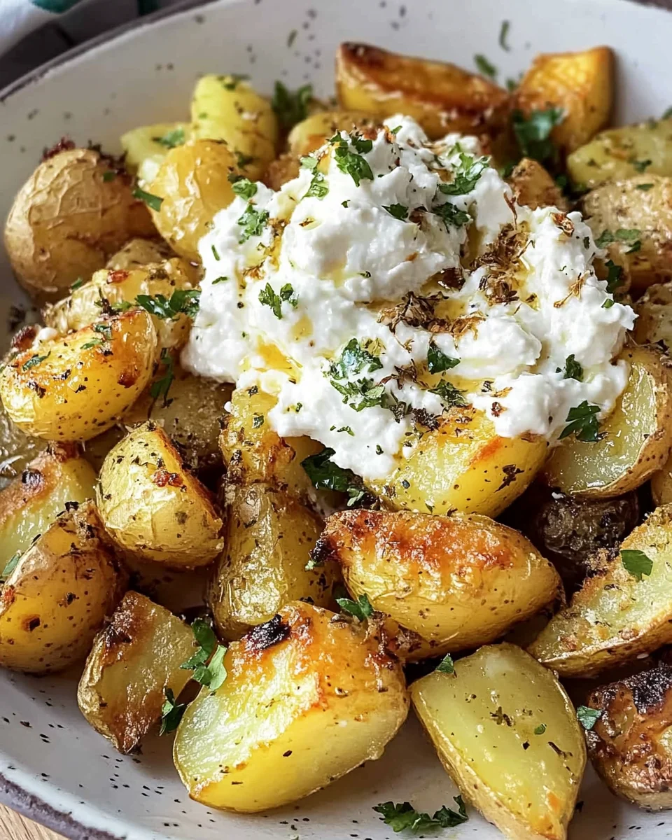 Greek Roasted Potatoes with Whipped Feta