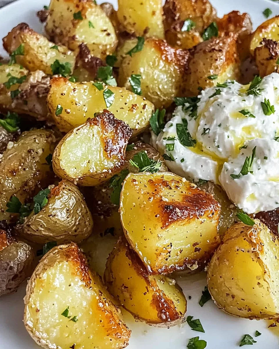 Greek Roasted Potatoes with Whipped Feta