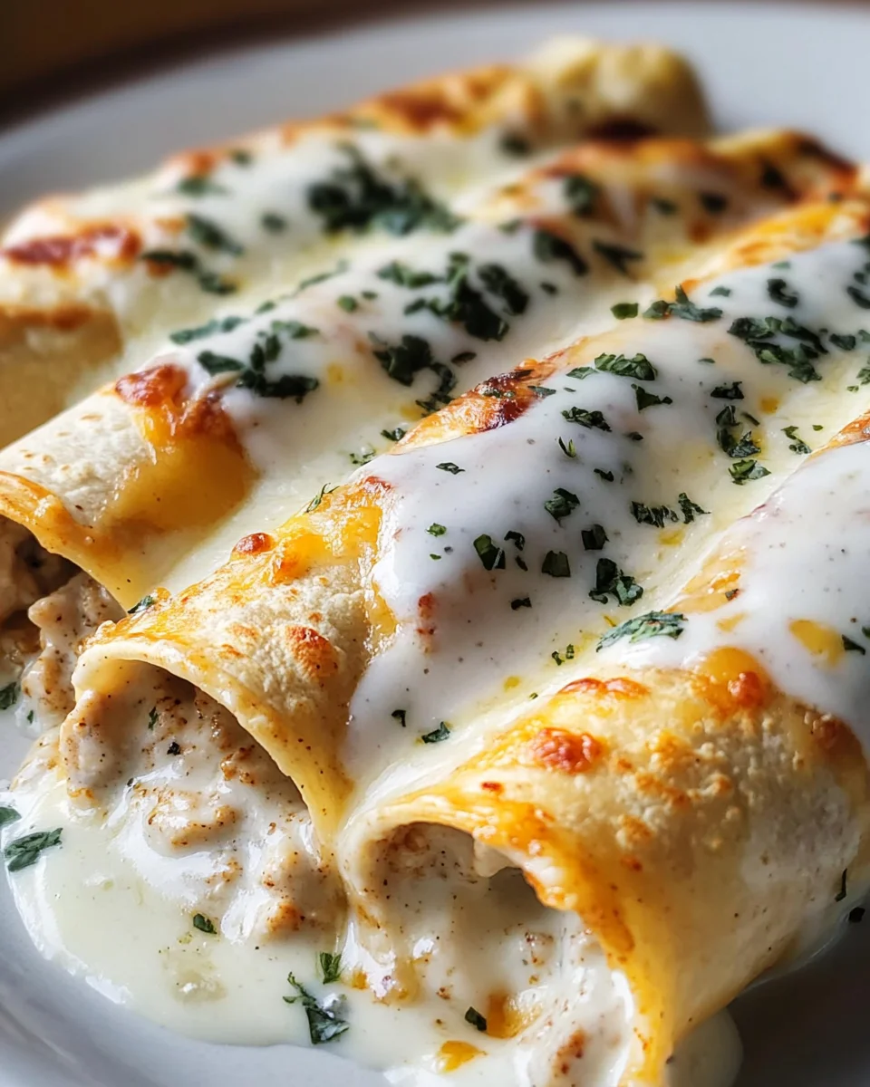 High Protein Chicken Enchiladas With White Sauce
