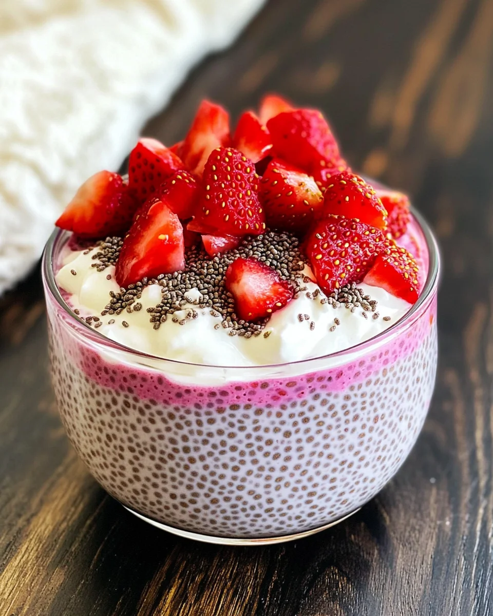 Homemade Strawberry Cheesecake Chia Seed Pudding