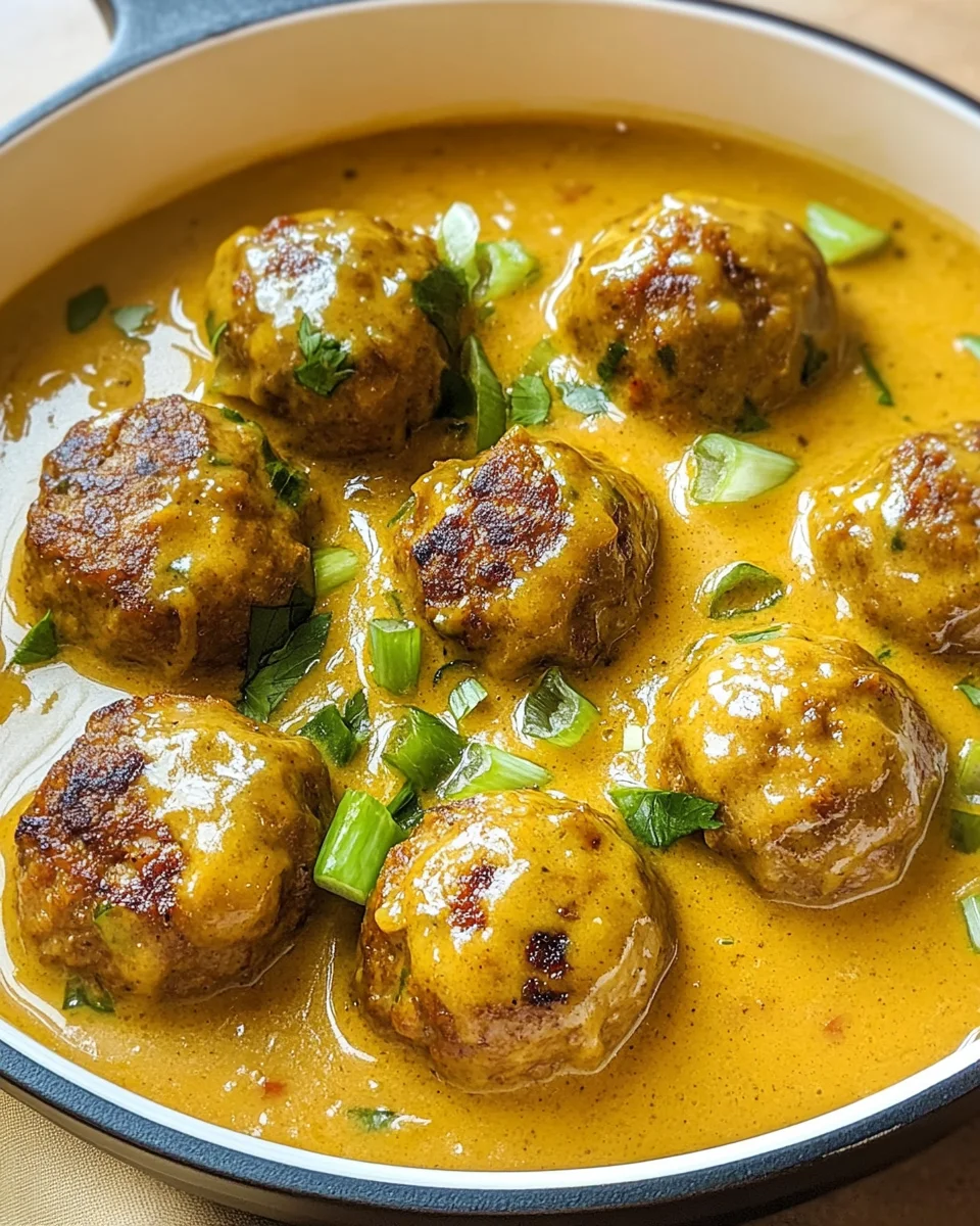 Jerk Meatballs In Coconut Curry Sauce