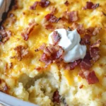 Loaded Cauliflower Casserole with Cheese and Bacon | KETO