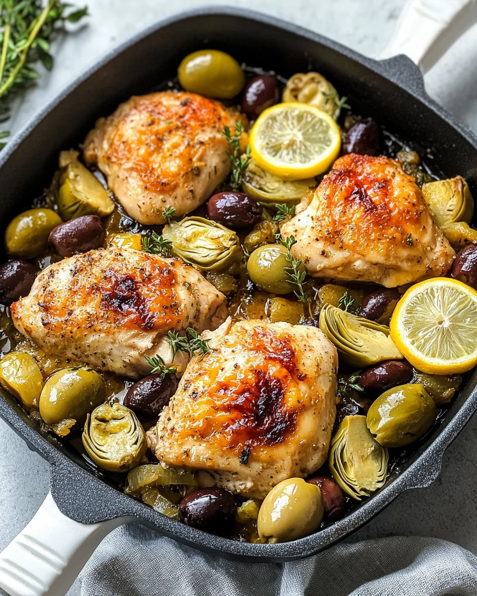 Mediterranean Lemon Chicken with Artichokes & Olives