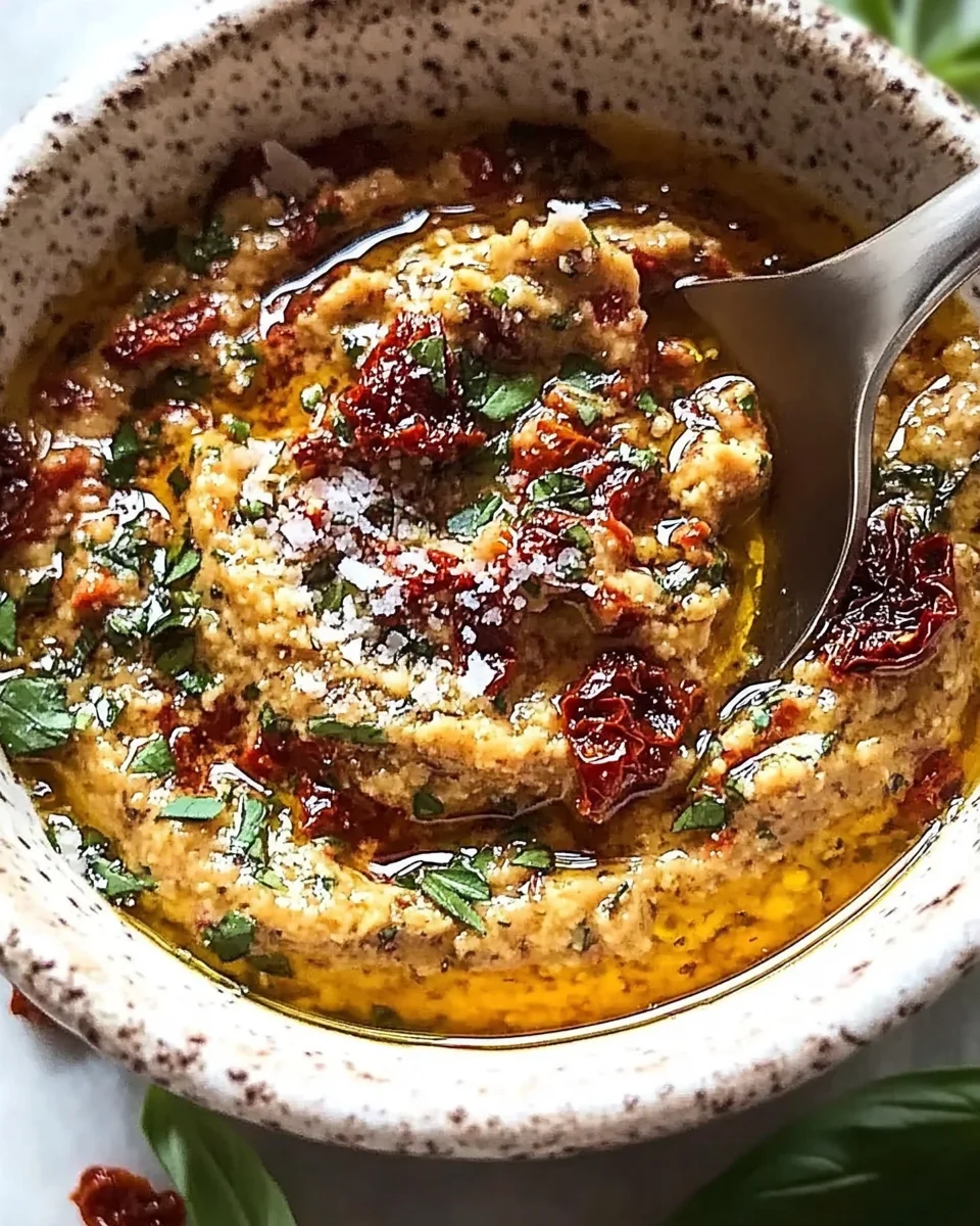 Mediterranean Sun Dried Tomato Garlic Olive Oil Dip