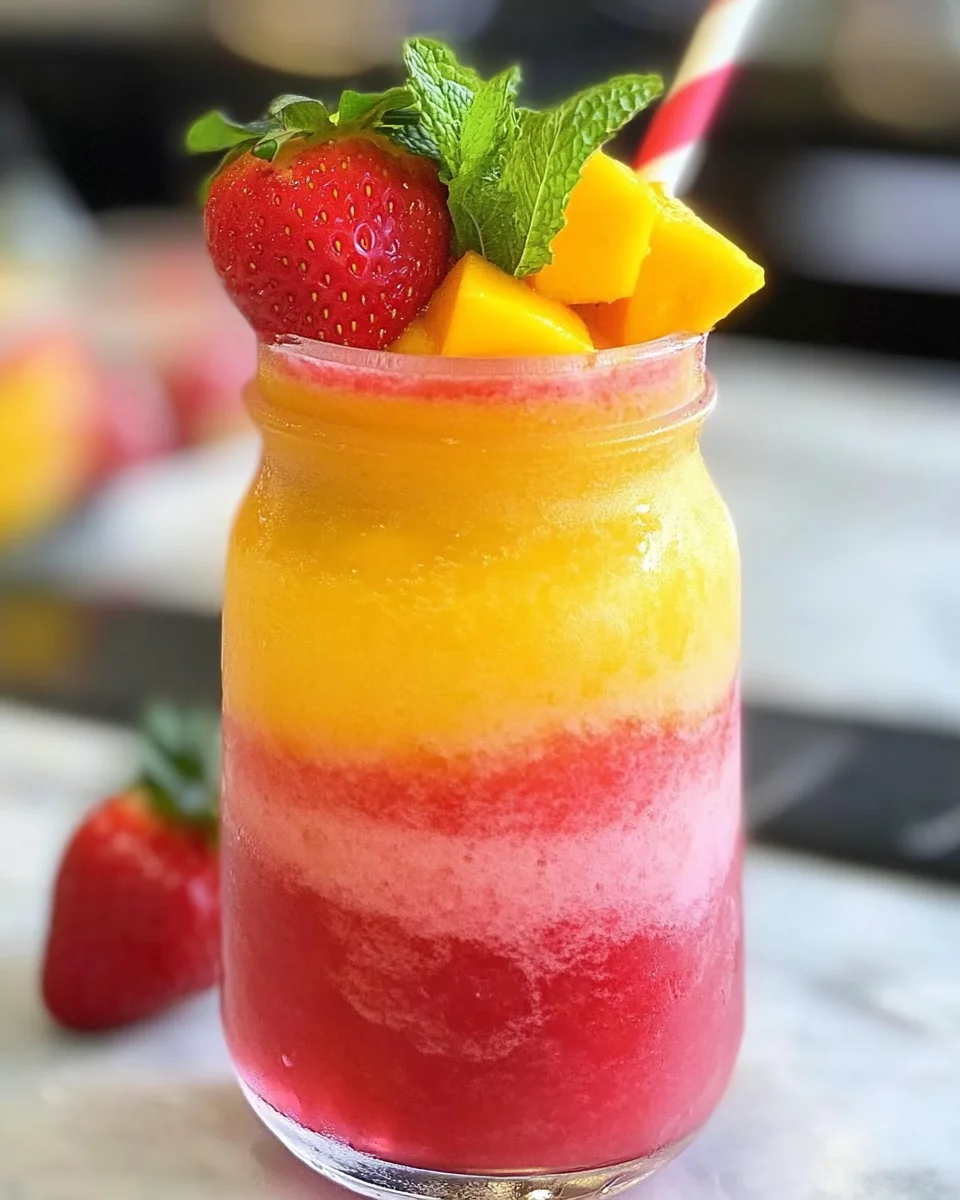 Non Alcoholic Strawberry Mango Daiquiri