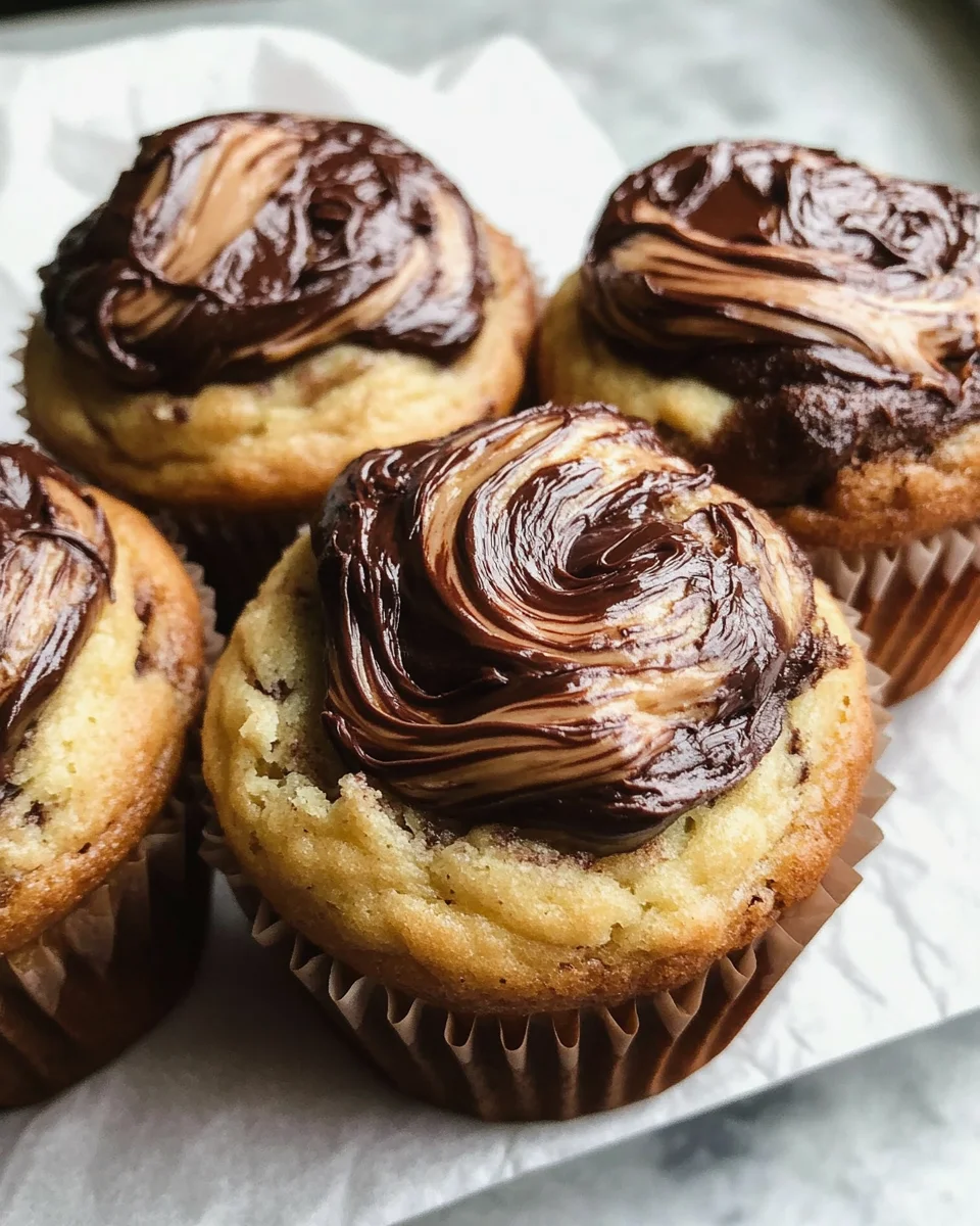 Nutella Swirled Banana Muffins