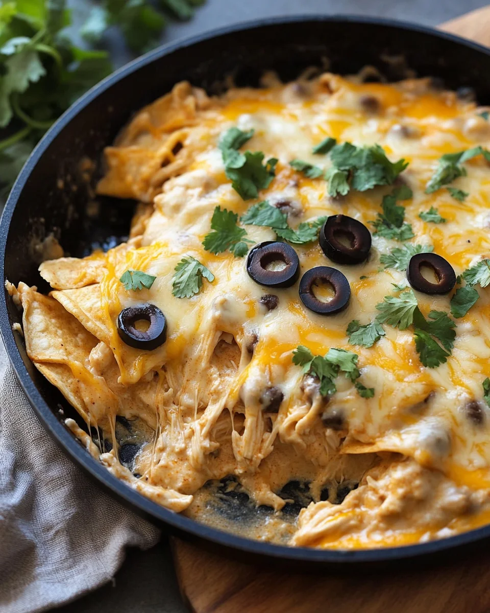 One Pan Sour Cream Chicken Enchilada Skillet