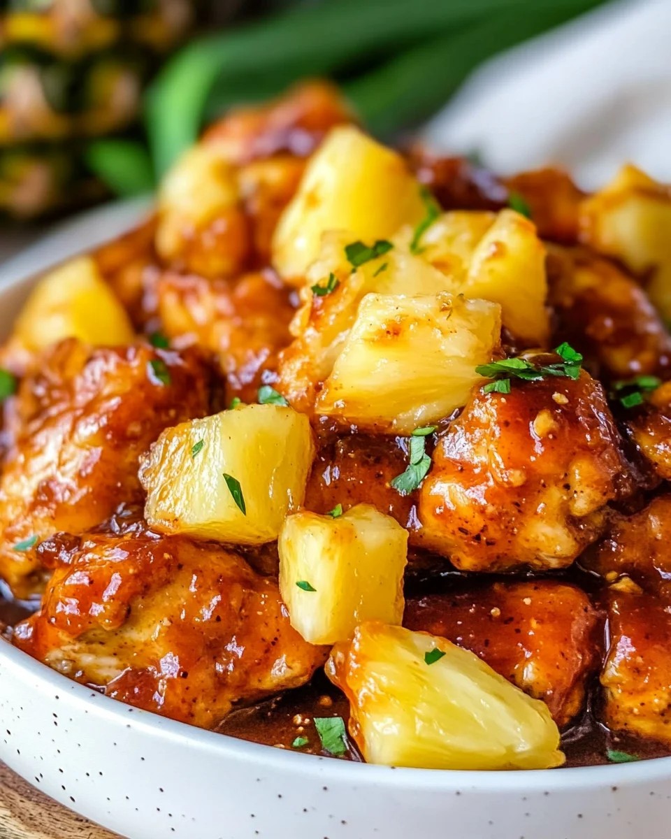 Pineapple Chicken | Crockpot Hawaiian BBQ Chicken