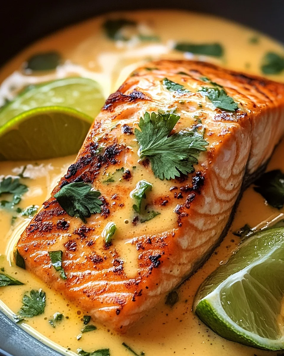 Poached Salmon in Coconut Lime Sauce