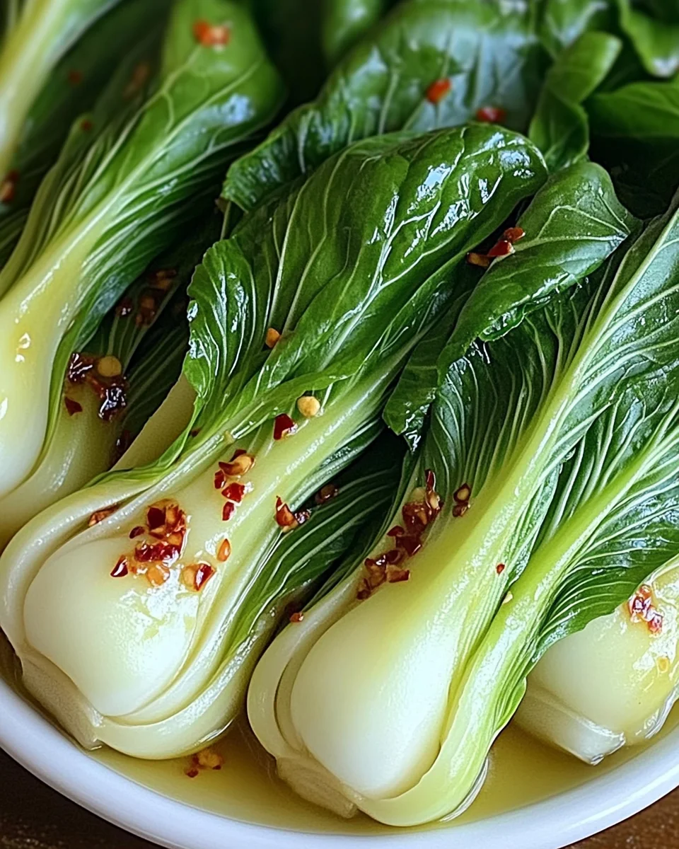 Quick Bok Choy with Ginger Chili Sauce