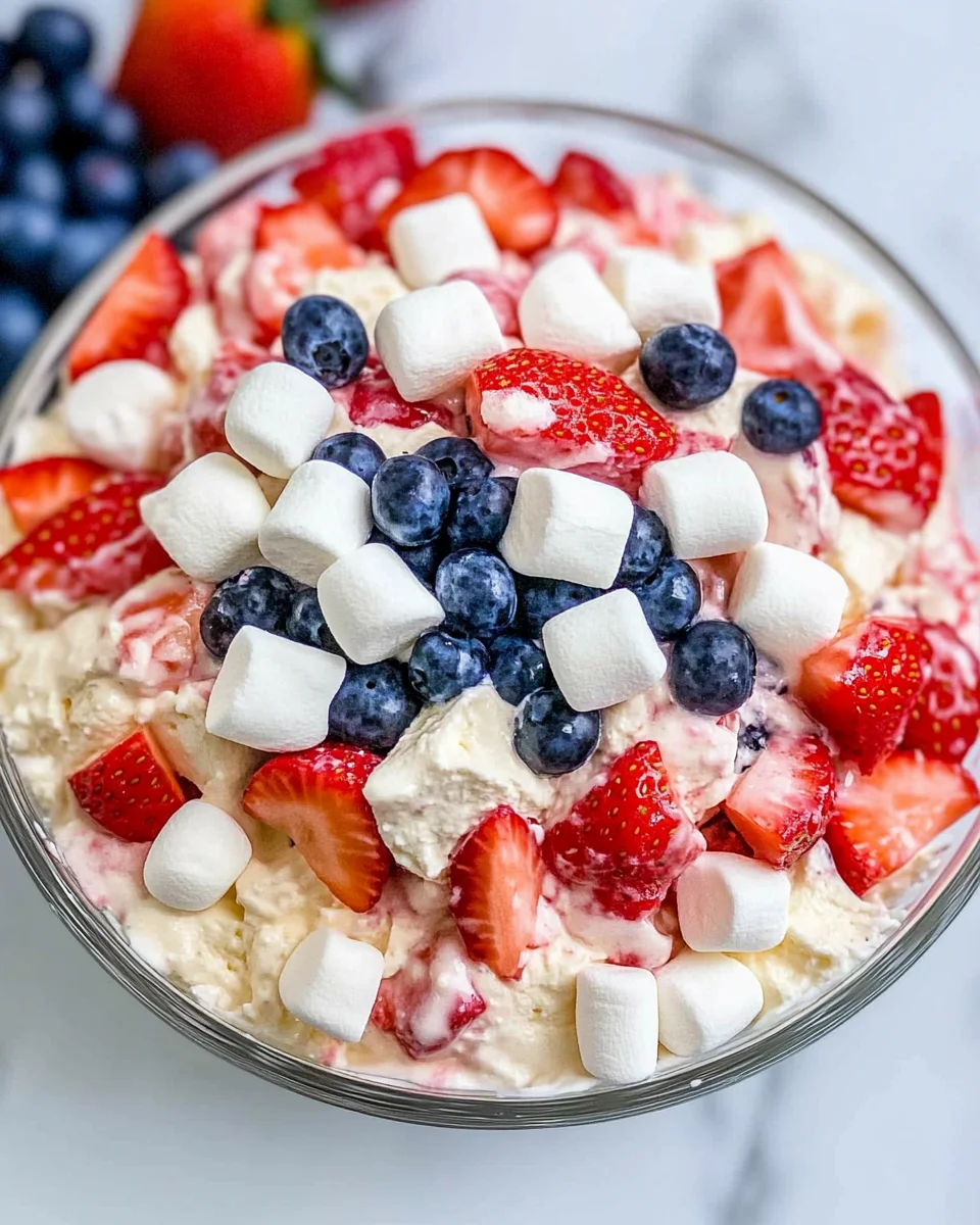 Red, White, and Blue Cheesecake Salad