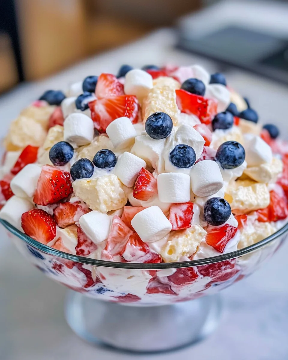Red, White, and Blue Cheesecake Salad