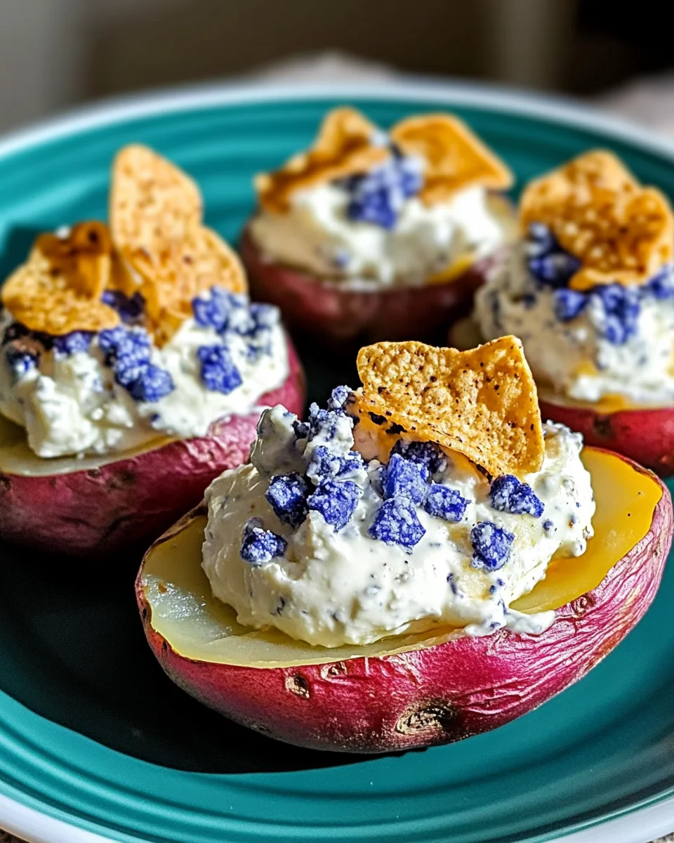 Red, White, and Blue Deviled Potatoes