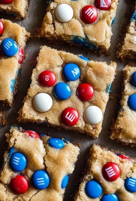 Red White and Blue M&M Cookie Bars