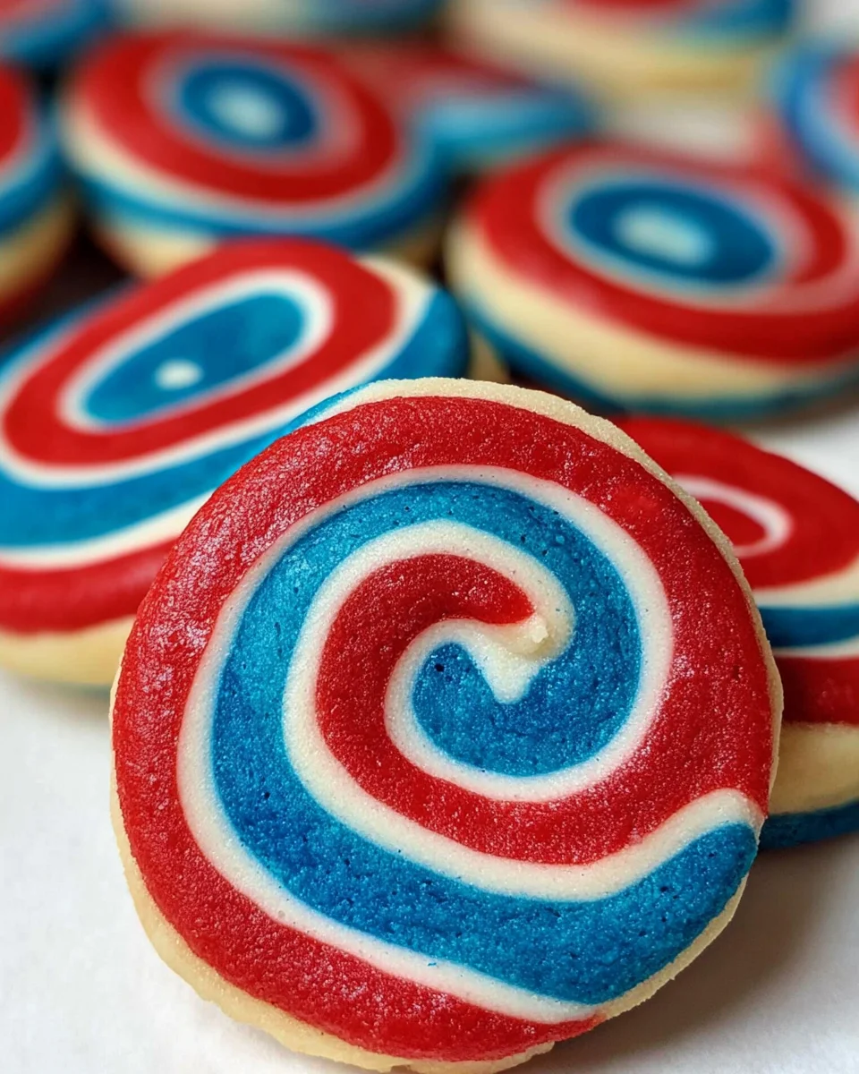 Red, White and Blue Pinwheel Icebox Cookies
