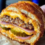 Viral Cheeseburger Onion Ring Roll