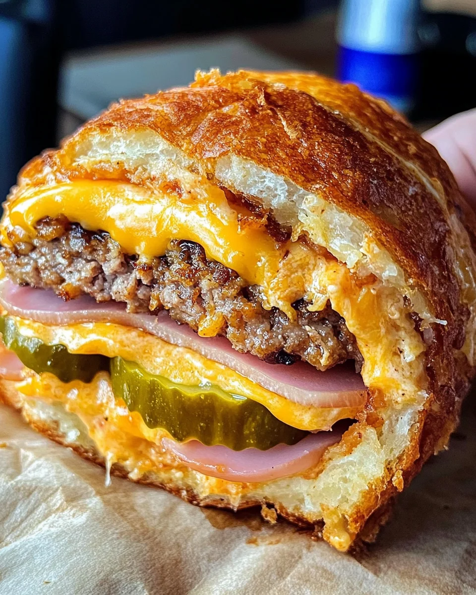 Viral Cheeseburger Onion Ring Roll