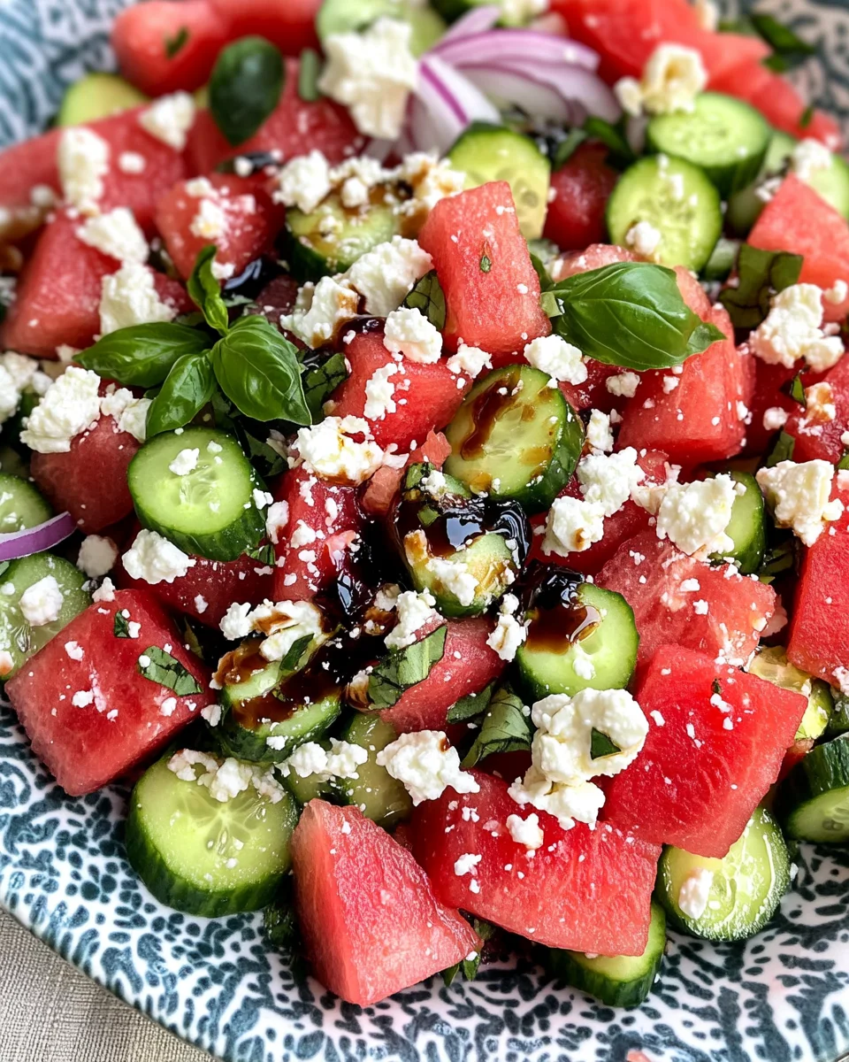 Watermelon Cucumber Salad